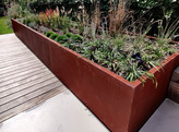 BAC A PLANTES RECTANGULAIR EN CORTEN 100x100x80cm H