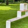 BANC DE TABLE D AMIS 300 x 30 cm - aluminium   afrormosia